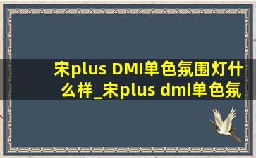 宋plus DMI单色氛围灯什么样_宋plus dmi单色氛围灯